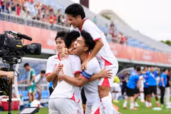 越南球员庆祝进球。（图片来源：Vietcontent）