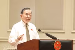 越共中央总书记、国家主席苏林发表讲话 。（图片来源：越通社）