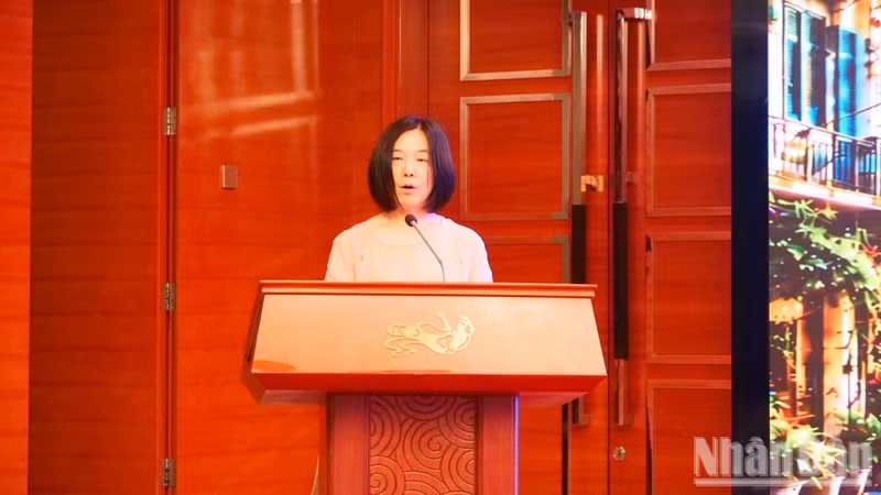 北京市文化和旅游局二级巡视员郭竹青在活动上发表讲话。（微沙 摄）