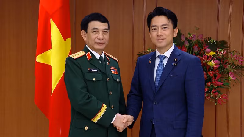 范文江大将与日本防卫大臣举行高级别会谈。