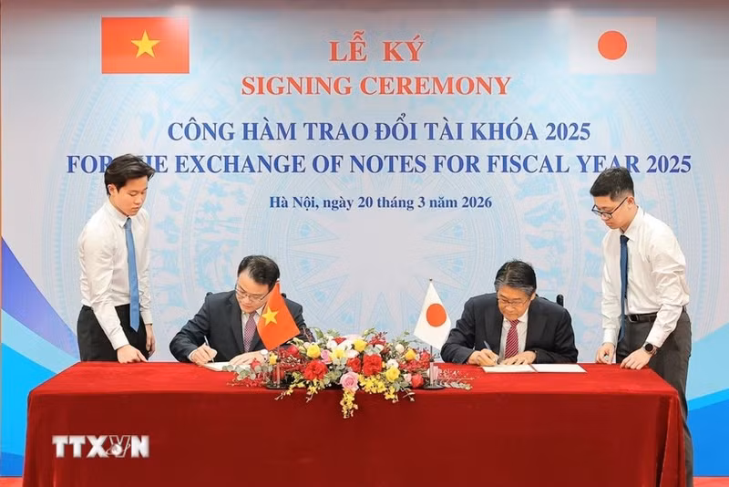 越日签署三项绿色转型ODA贷款换文。（图片来源：越通社）