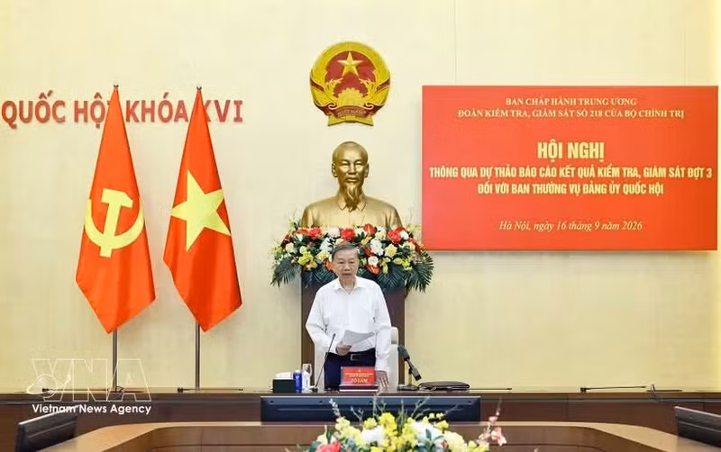 越共中央总书记、国家主席苏林发表讲话。（图片来源：越通社）