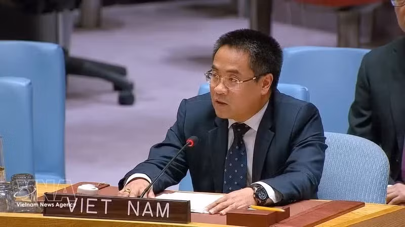 越南常驻联合国代表团副团长阮海刘公使。