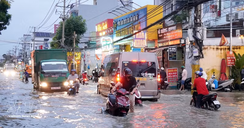 胡志明市防洪治水投入巨大，亟需根本性解决方案。（图片来源：越通社）