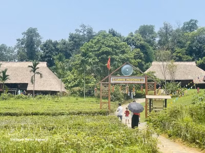 越南各民族文化旅游村的芒族村落深受当地居民和游客的喜爱。