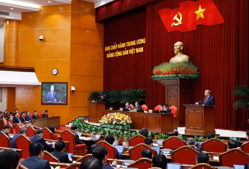 越共第十四届中央委员会第二次全体会议在河内隆重开幕。