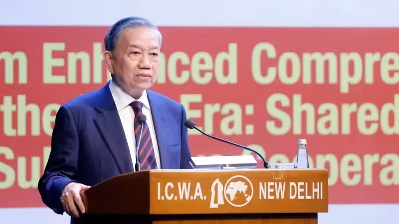 越共中央总书记、国家主席苏林在印度世界事务委员会发表了题为“新纪元越印增强型全面战略伙伴关系：共享愿景、战略契合、务实合作”的政策演讲。