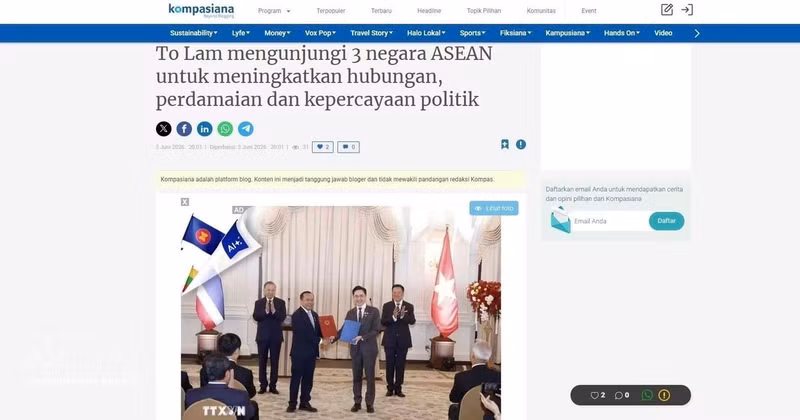 印尼媒体高度评价苏林东盟三国之行。