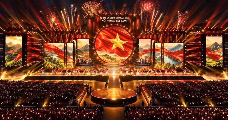 “2026因身为越南人而自豪——携手共进”舞台效果图。（图片来源：组委会）