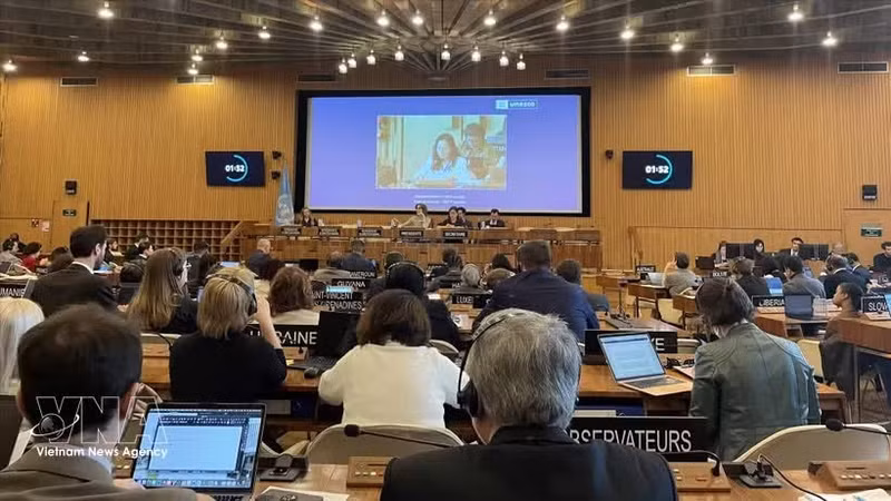 联合国教科文组织执行局第224届会议场景。（图片来源：越通社）