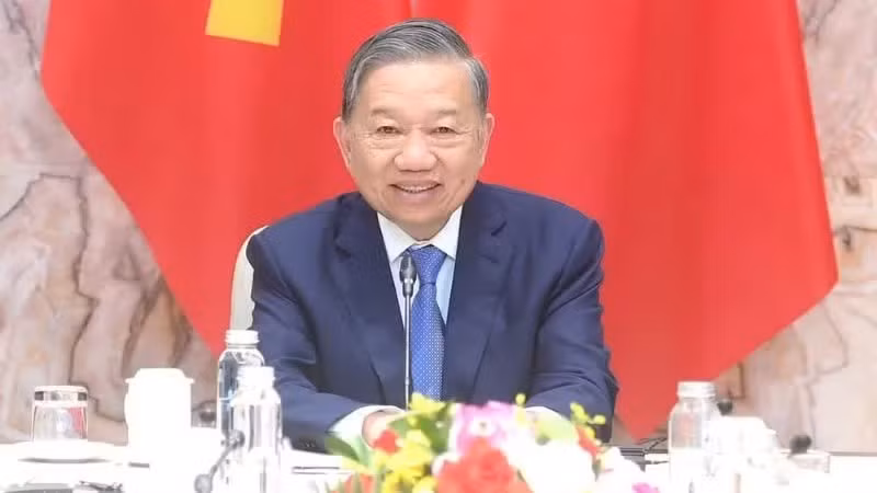 越共中央总书记、国家主席苏林。（登科 摄）