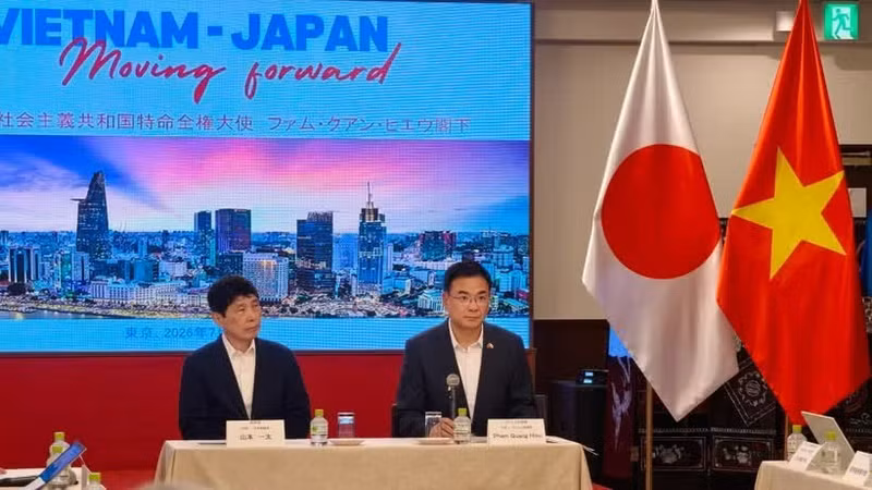 越南驻日本大使馆与日本群马县政府举行经济座谈会。（图片来源：越通社）