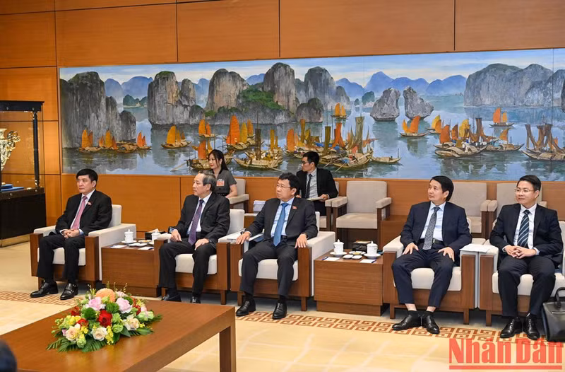 出席会见的越南国会代表团。