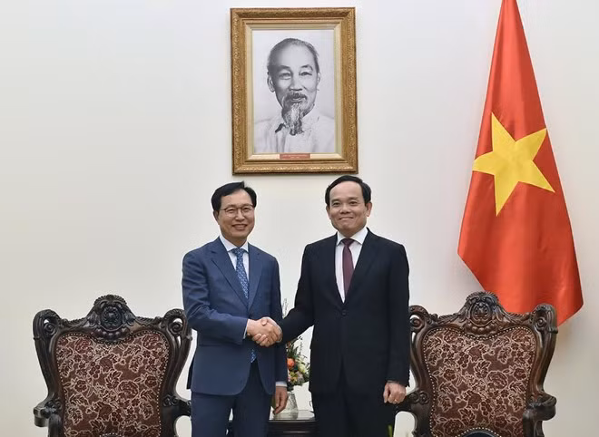 越南政府副总理陈流光会见了韩国三星（越南）公司总经理崔周湖。