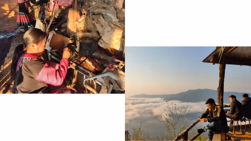 在猎云地点，当地人民还供应早餐和咖啡。