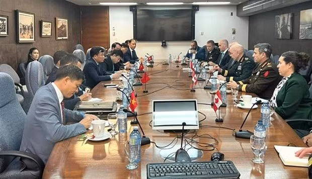 第二次越加国防政策对话场景。（图片来源：越通社）