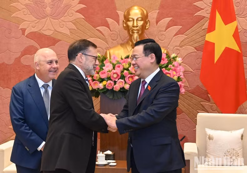 越南国会主席王廷惠和与会代表。