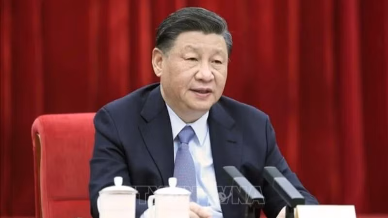 中国共产党中央委员会总书记、中华人民共和国主席习近平。（图片来源：新华社/越通社）