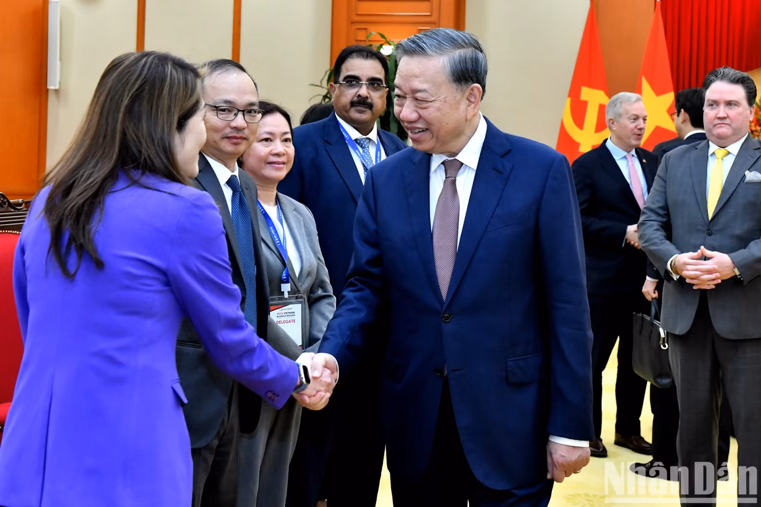 苏林总书记会见美国-东盟商务理事会企业代表团。