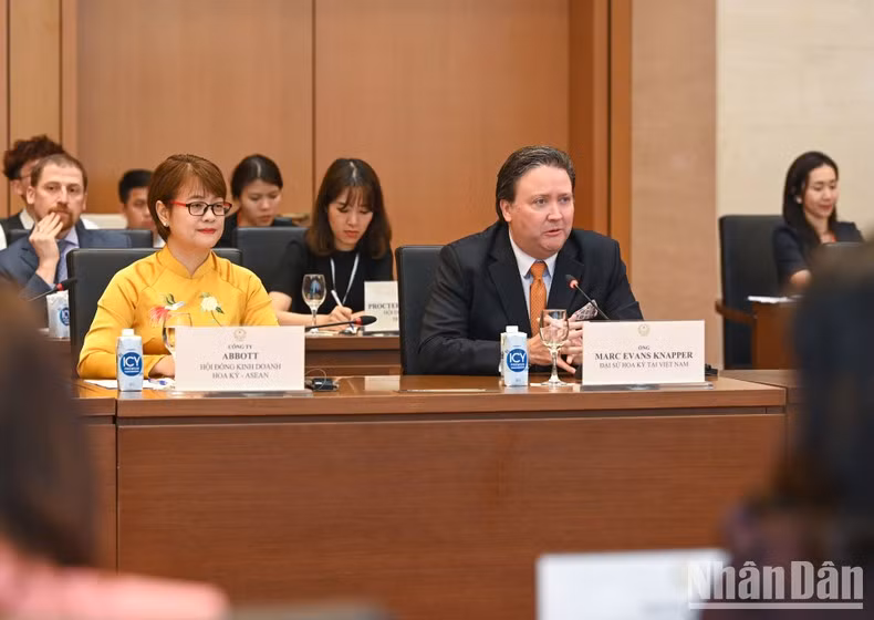 美国驻越南大使马克纳珀在会上发表讲话。 美国驻越南大使马克纳珀在会上发表讲话。