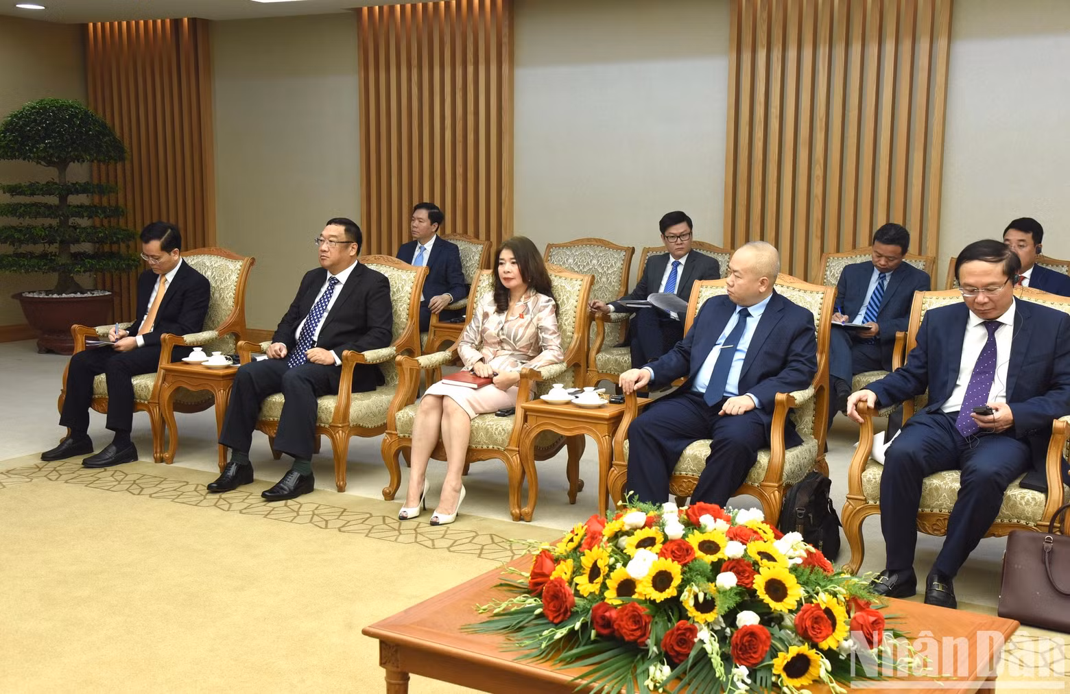 越南各部委、单位领导代表出席会见。