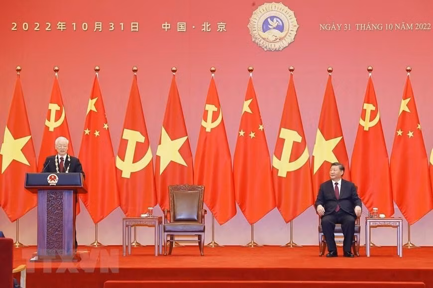 越共中央总书记阮富仲发表讲话。（图片来源：越通社）