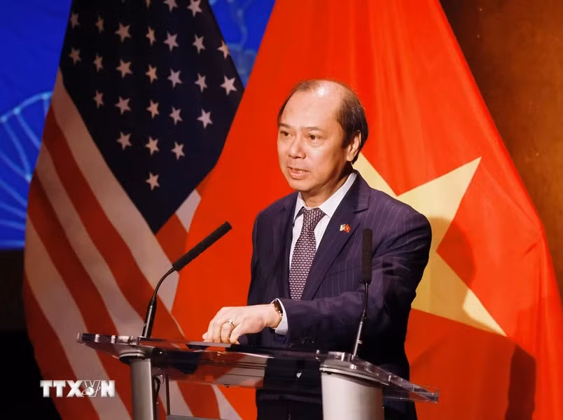 越南驻美国大使阮国勇发表讲话。(图片来源:越通社) 越南驻美国大使阮国勇发表讲话。(图片来源:越通社)