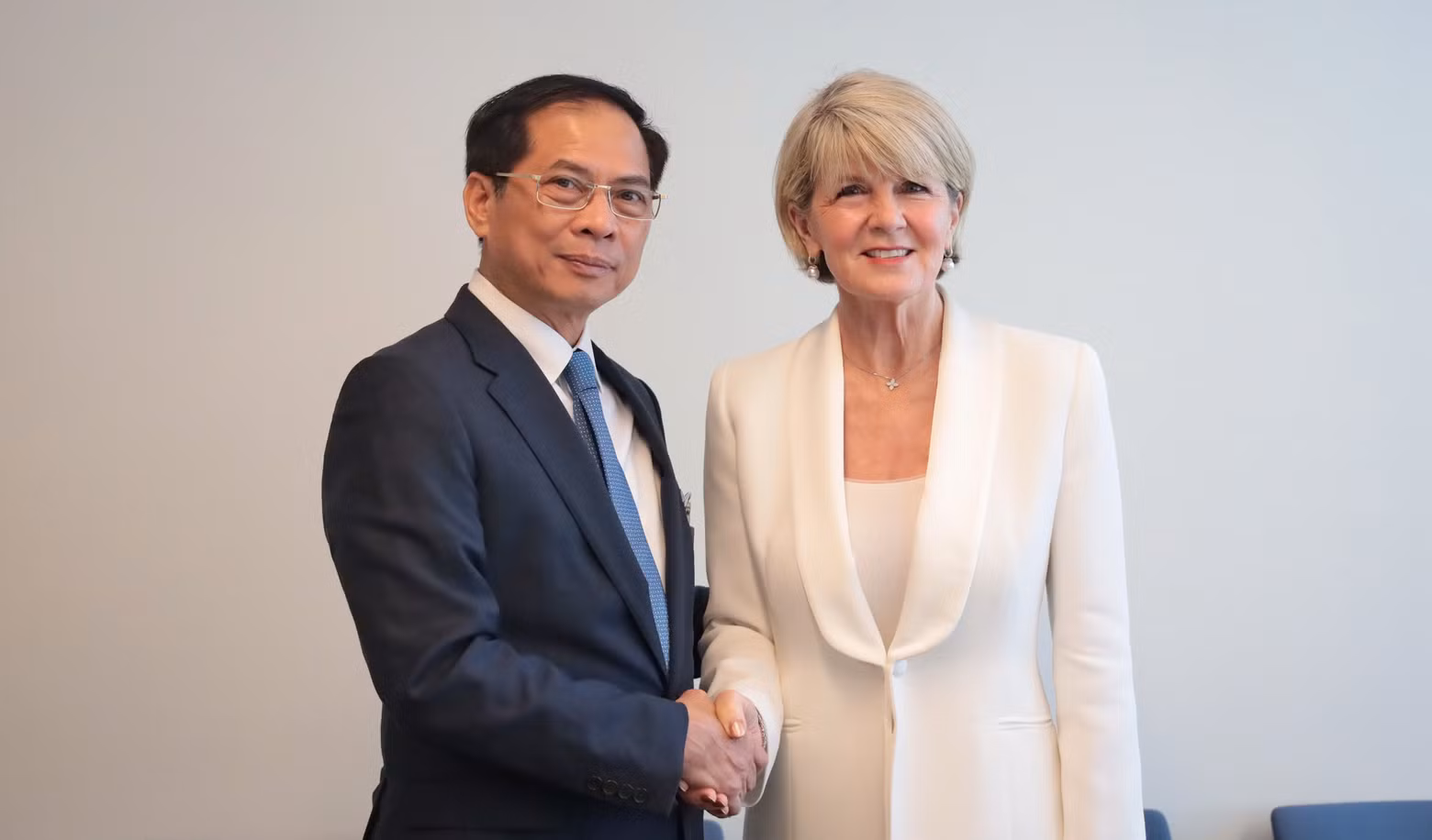 越南政府副总理兼外交部长裴青山与联合国秘书长缅甸问题特使毕晓普。(图片来源:越通社) 越南政府副总理兼外交部长裴青山与联合国秘书长缅甸问题特使毕晓普。(图片来源:越通社)