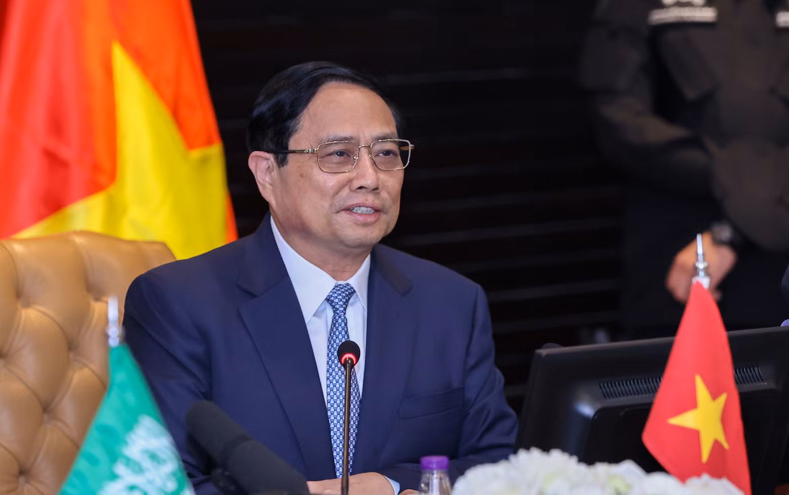 越南政府总理范明正发表讲话。（图片来源：VGP）