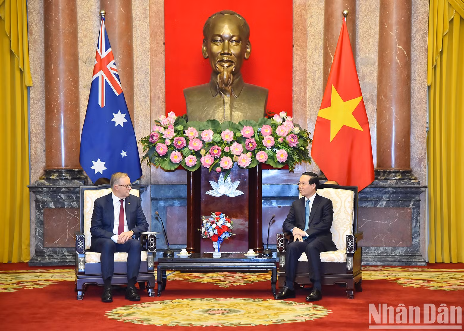 国家主席武文赏6月4日下午在主席府会见来访的澳大利亚总理安东尼·阿尔巴尼斯。