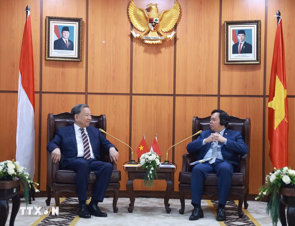 越共中央总书记苏林会见印尼地方代表理事会主席。