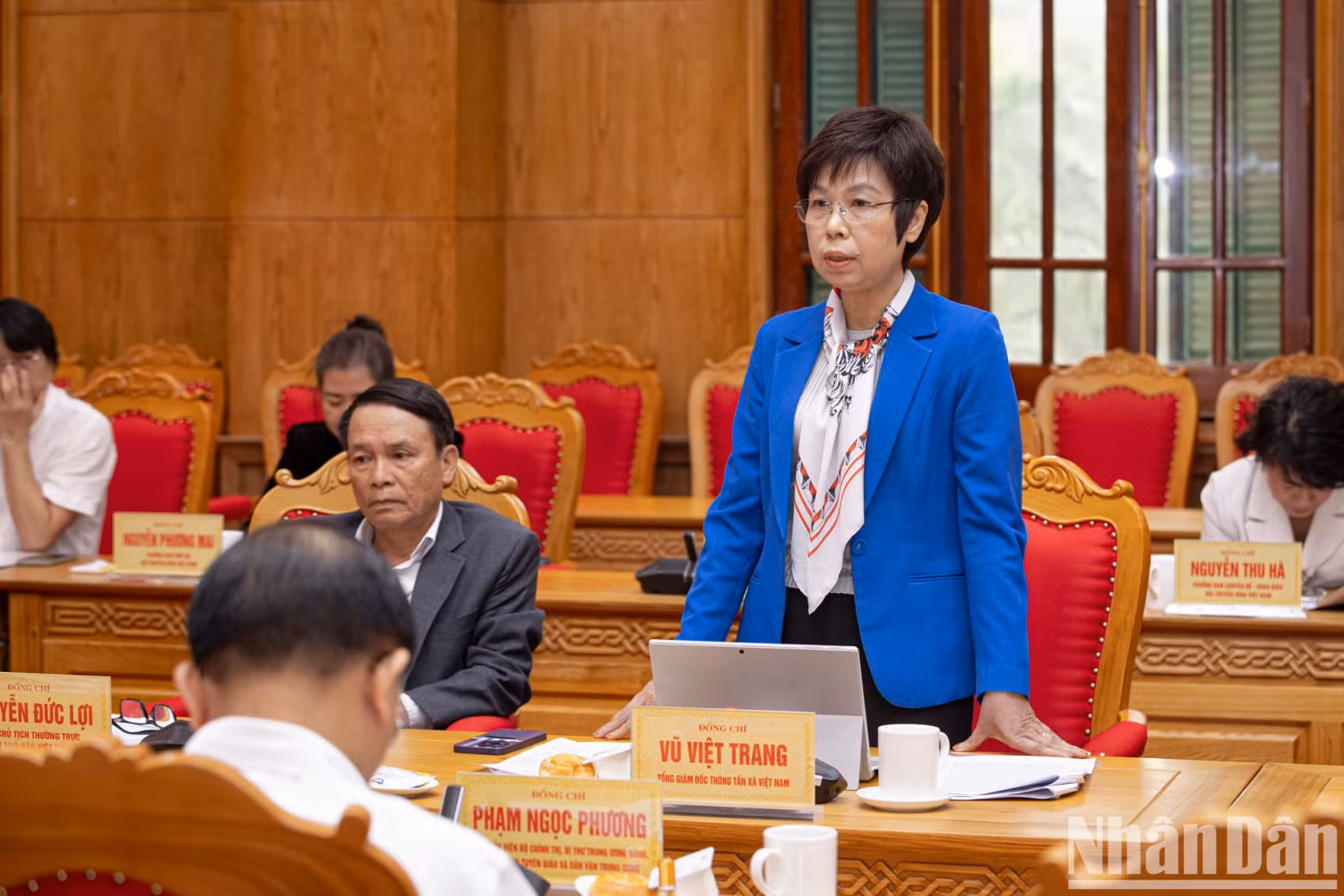 越通社社长武越妆在会上致辞。