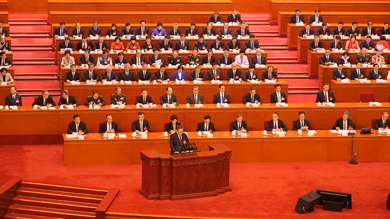 中国国务院总理李强作政府工作报告。