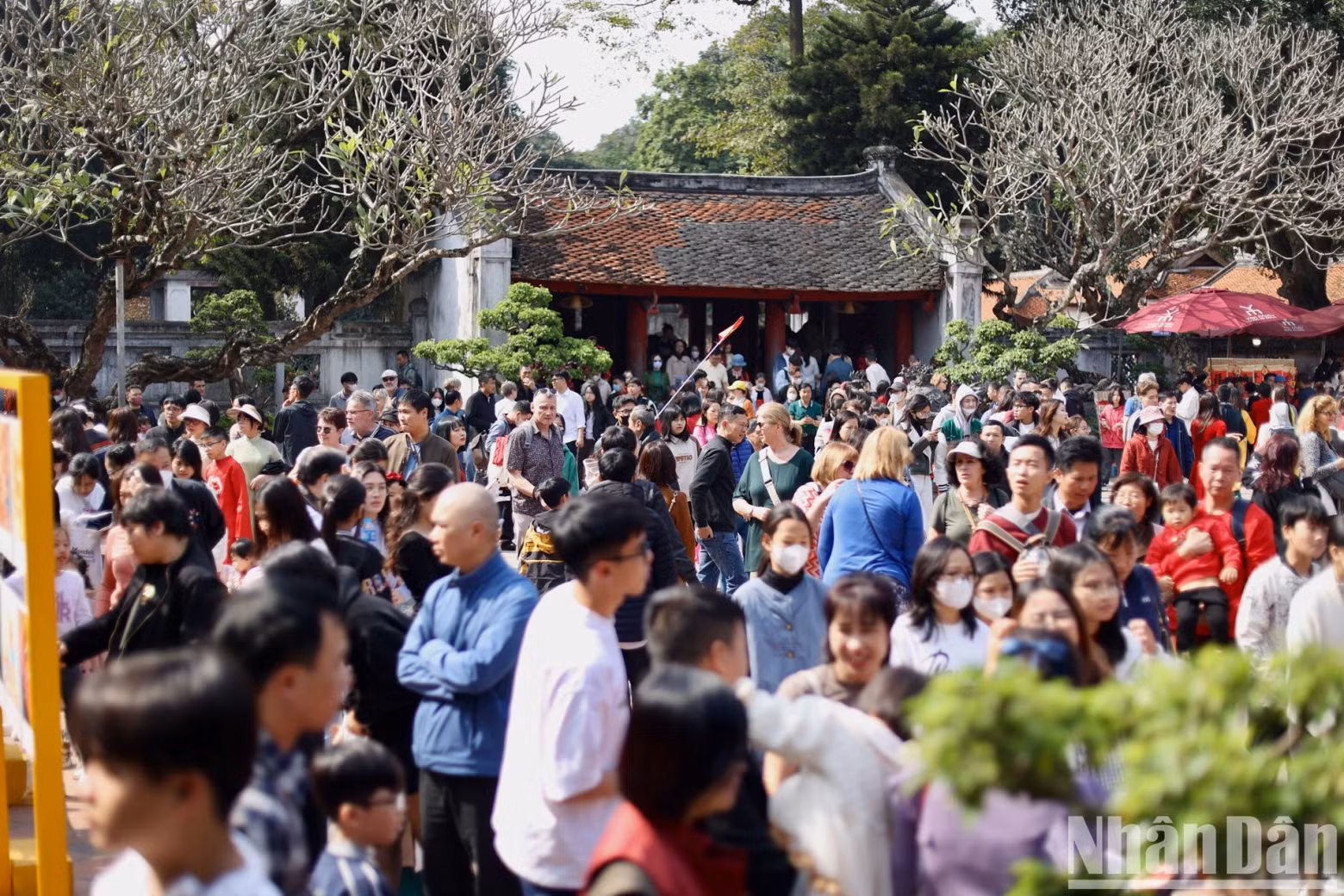 临近中午，进入文庙的游客越来越拥挤。