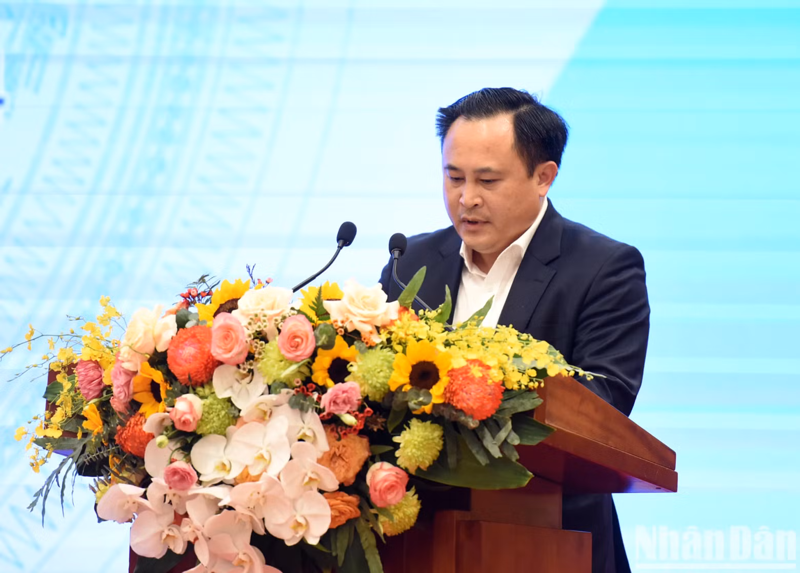 谅山省人委会副主席梁忠琼在会上发表讲话。