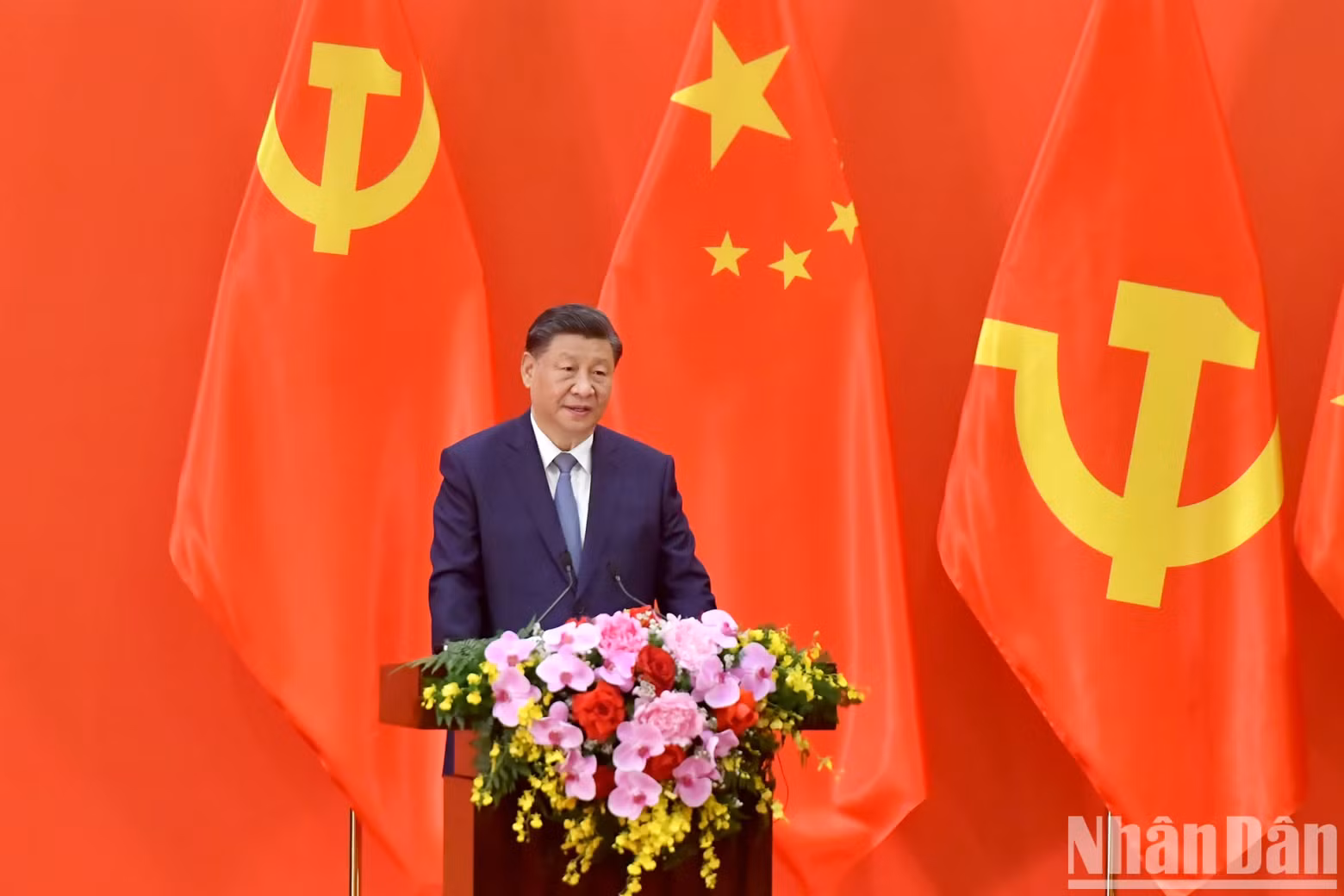 中共中央总书记、中国国家主席习近平在见面会上发表讲话。