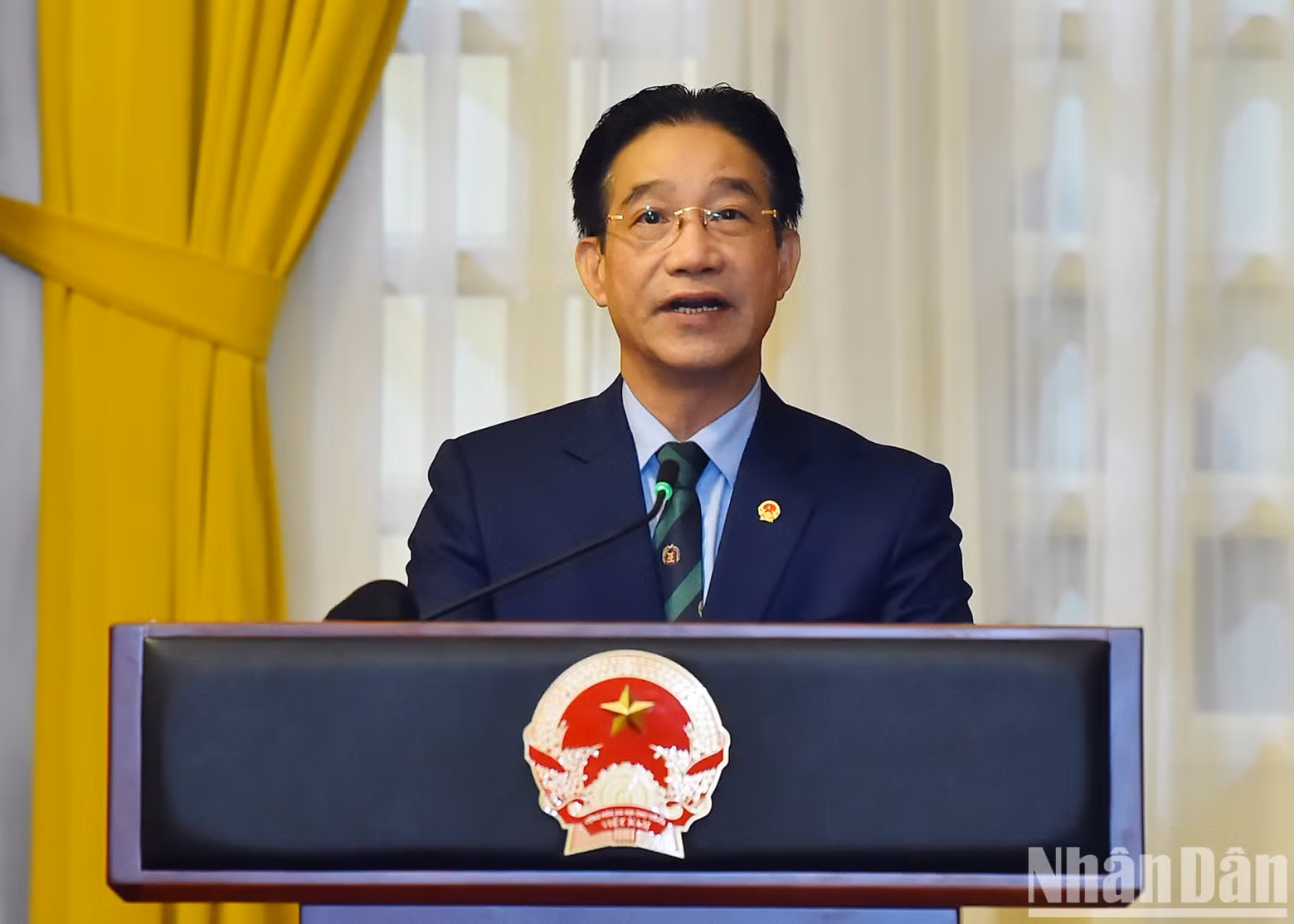 国家主席办公厅副主任范青河发表讲话。