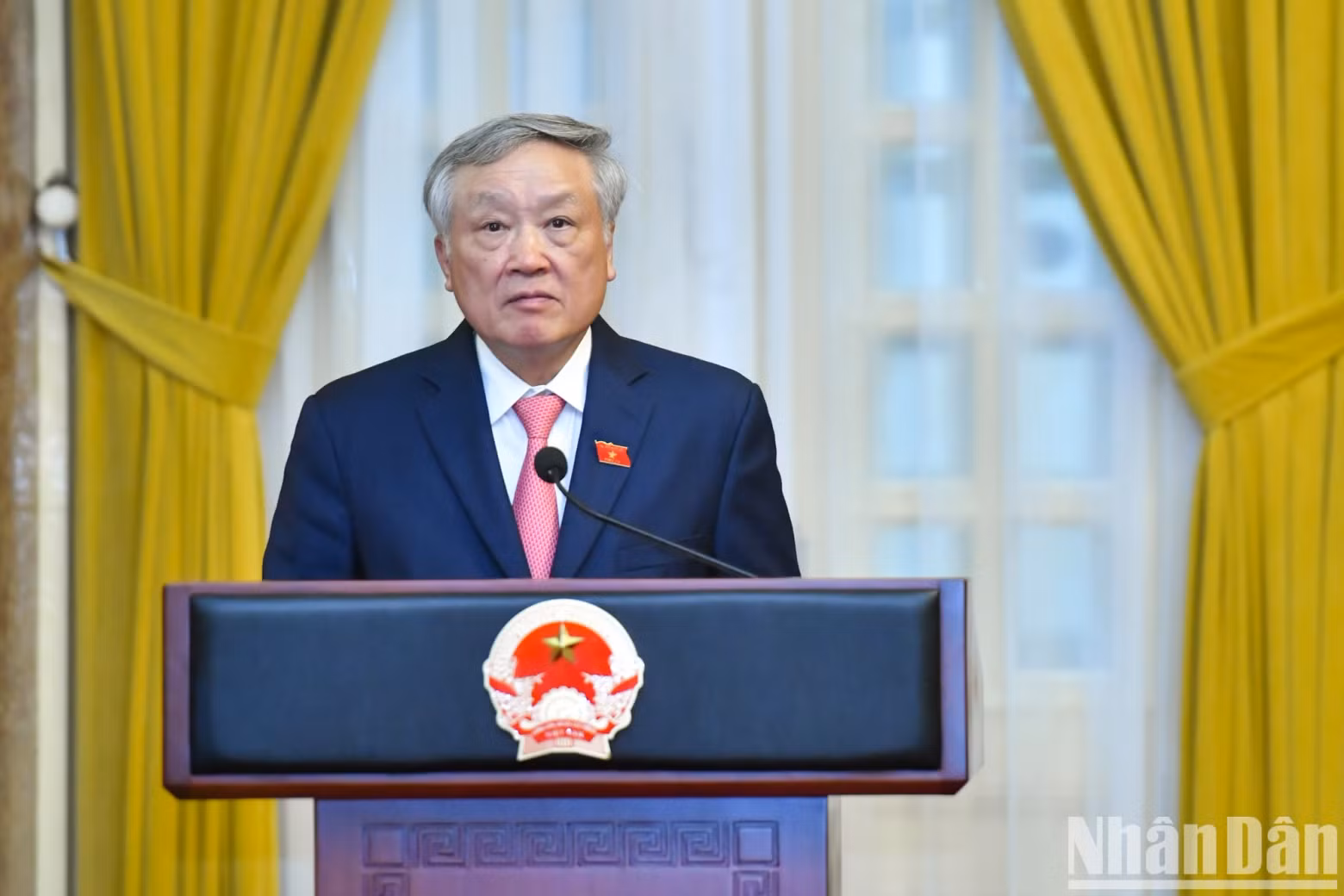政府副总理阮和平发表讲话。