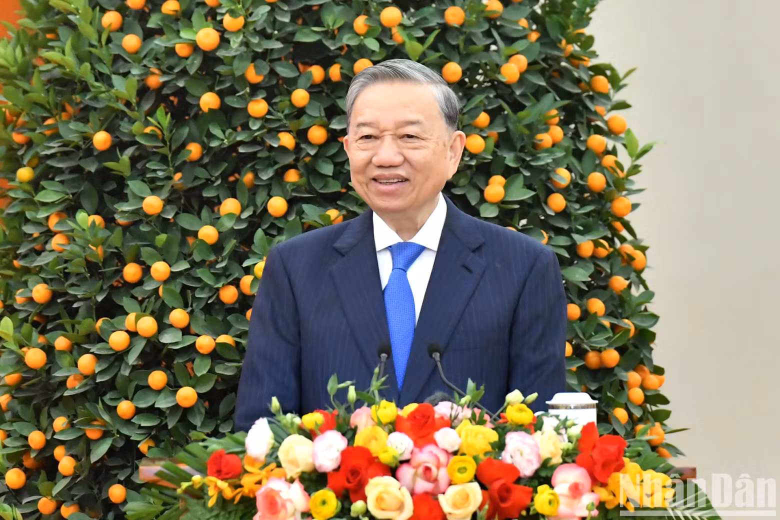 苏林总书记发表讲话。