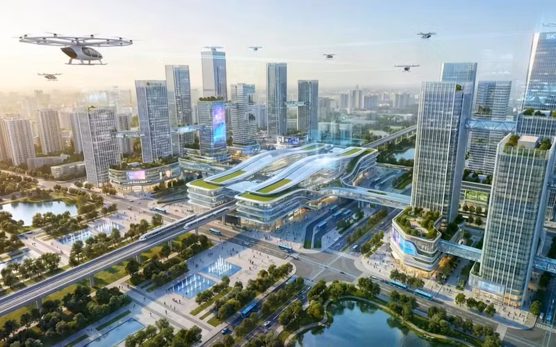 首都百年愿景规划效果图。（河内市人民委员会供图）