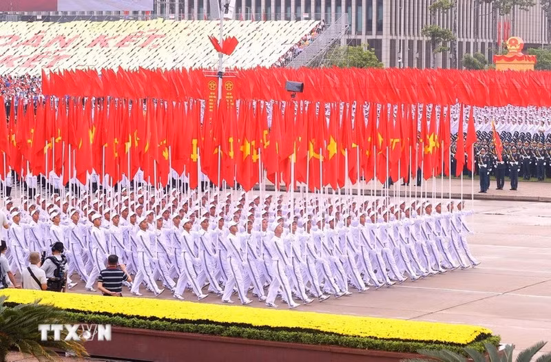 越南八月革命胜利暨国庆80周年庆典9月2日在巴亭广场隆重举行。（图片来源：越通社）