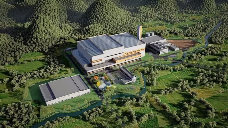 通山垃圾发电厂效果图。