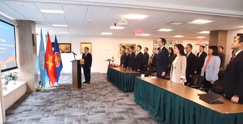 越南常驻联合国代表团在美国纽约隆重举行越南社会主义共和国成立81周年（1945年9月2日—2026年9月2日）暨越南外交部门成立日81周年（1945年8月28日—2026年8月28日）纪念典礼。（图片来源：越南常驻联合国代表团）