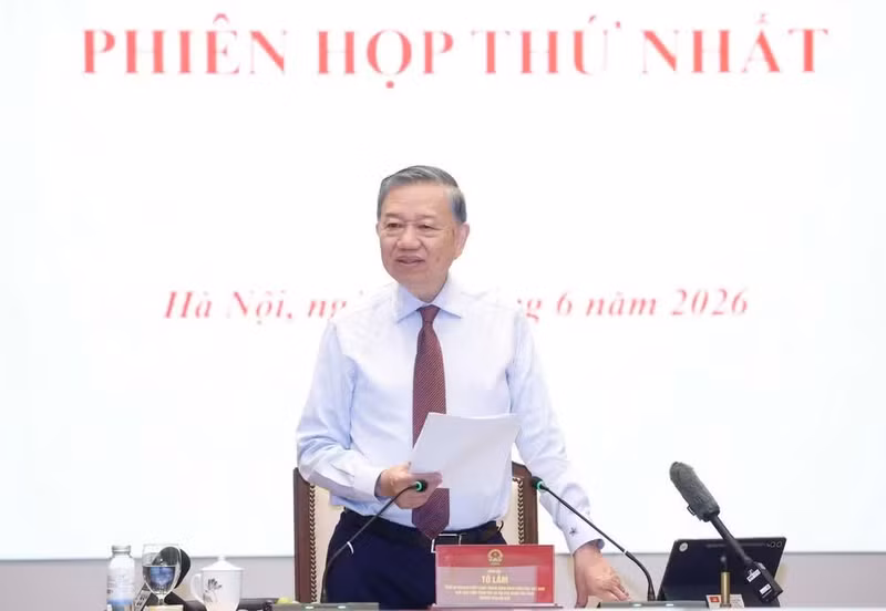 苏林总书记、国家主席在会上发表讲话。（图片来源：越通社）