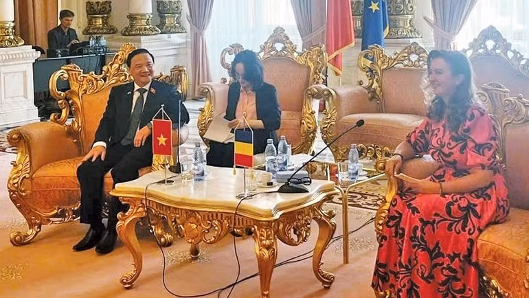 越南国会副主席阮克定同众议院副议长纳塔利娅·埃列娜·因托泰罗举行会谈。