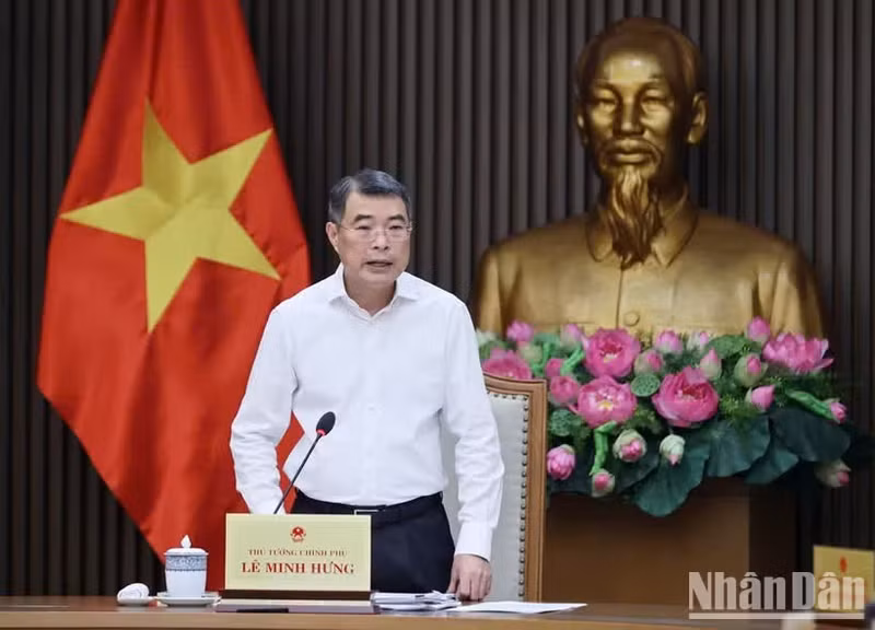 越南政府总理黎明兴在会上发言。（图片来源：越通社）
