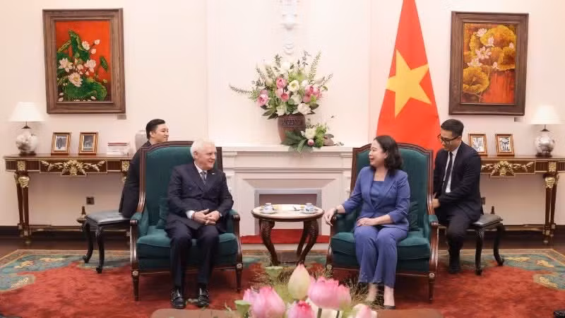 国家副主席武氏映春会见阿根廷驻越南大使马科斯·安东尼奥·贝德纳尔斯基。