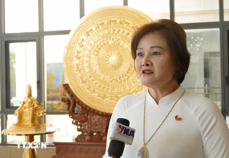 金福（Gold Phuc）公司董事长兼总经理、旅老越南人总会常务委员会委员、海外越南企业家协会副主席范氏明红。（图片来源：越通社）