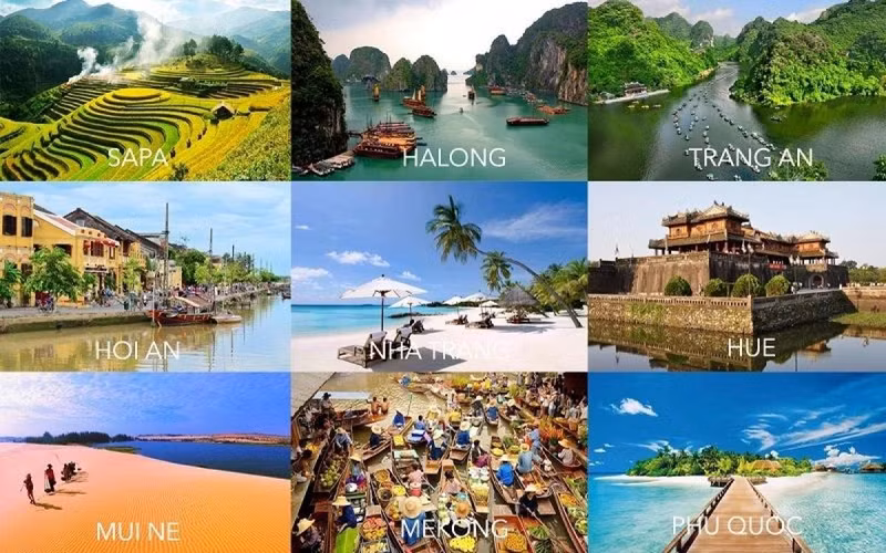 越南旅游目的地。